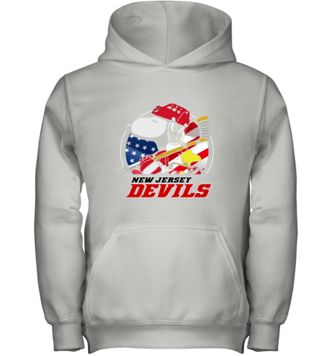 New Jersey Devils Ice Hockey Snoopy And Woodstock NHL Youth Hoodie