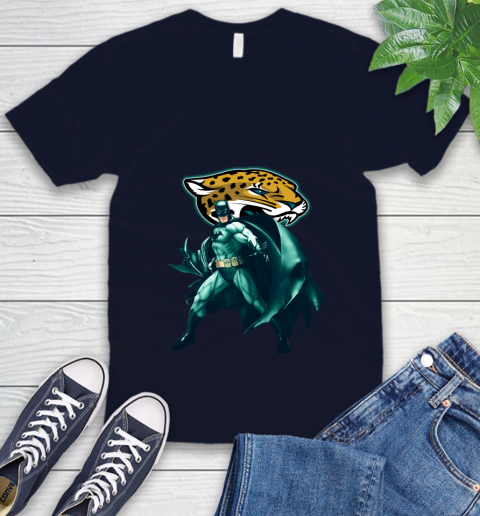NFL Batman Football Sports Jacksonville Jaguars V-Neck T-Shirt 3