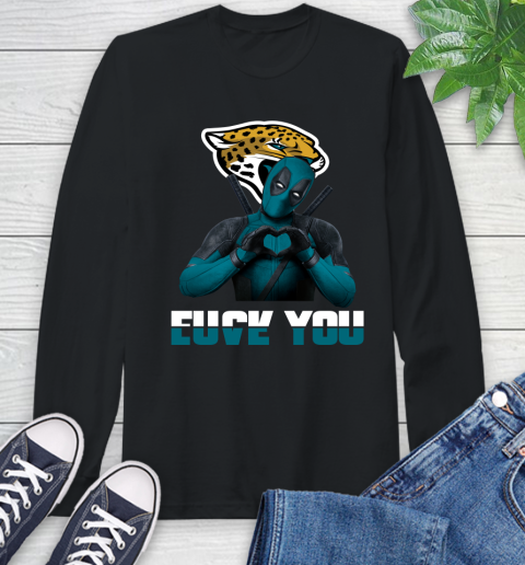NHL Jacksonville Jaguars Deadpool Love You Fuck You Football Sports Long Sleeve T-Shirt