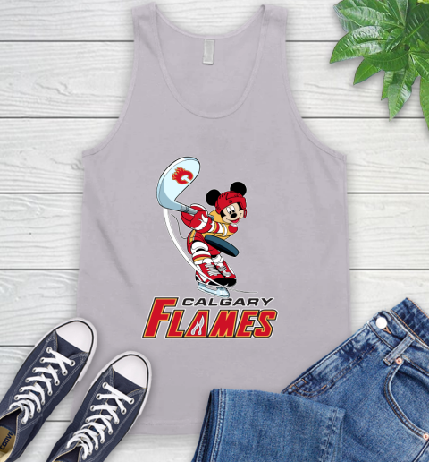 NHL Hockey Calgary Flames Cheerful Mickey Mouse Shirt Tank Top 4