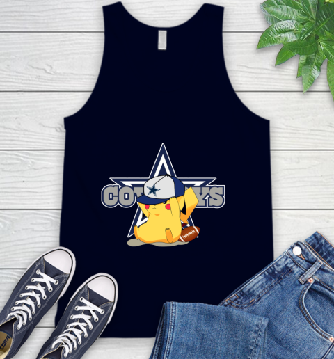 NFL Pikachu Football Sports Dallas Cowboys Tank Top 3
