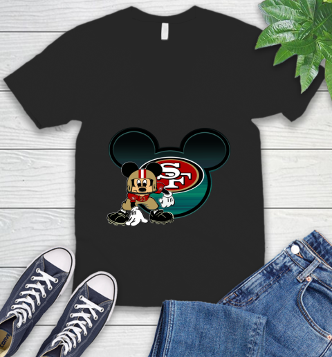 NFL San Francisco 49ers Mickey Mouse Disney Football T Shirt V-Neck T-Shirt 2