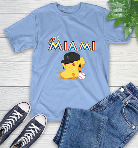 MLB Pikachu Baseball Sports Miami Marlins T-Shirt 11