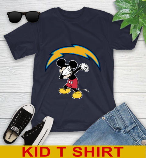 San Diego Chargers NFL Football Dabbing Mickey Disney Sports Youth T-Shirt 3