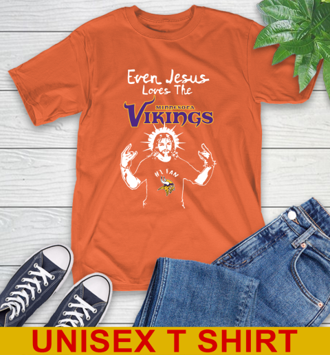 Minnesota Vikings NFL Football Even Jesus Loves The Vikings Shirt T-Shirt 4