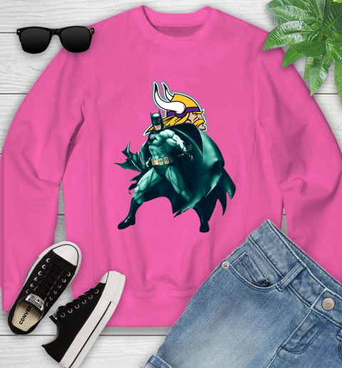 NFL Batman Football Sports Minnesota Vikings Youth Sweatshirt 7
