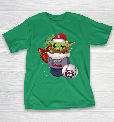 Washington Nationals Christmas Baby Yoda Star Wars Funny Happy MLB T-Shirt
