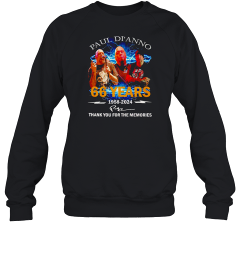 Paul Di'Anno 66 Years 1958 2024 signature thank you for the memories Sweatshirt