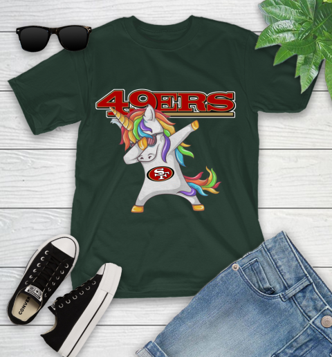 San Francisco 49ers NFL Football Funny Unicorn Dabbing Sports Youth T-Shirt 5