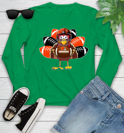 Cleveland Browns Turkey Thanksgiving Day Youth Long Sleeve - Image 7