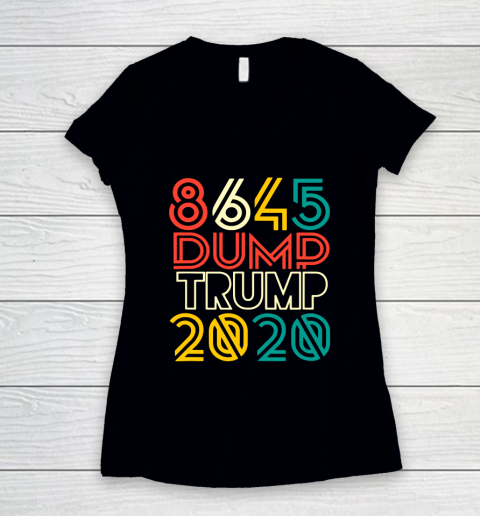 Dump Trump 8645 Anti Trump 2020 Women's V-Neck T-Shirt