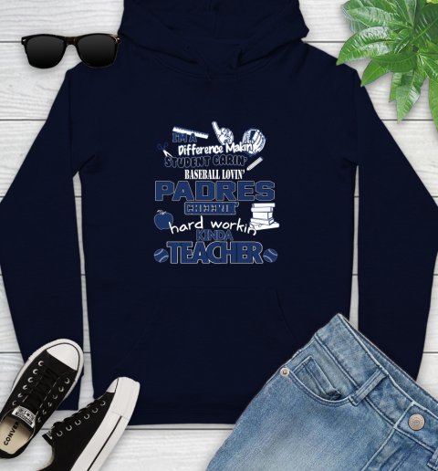 San Diego Padres MLB I'm A Difference Making Student Caring Baseball Loving Kinda Teacher Youth Hoodie 3