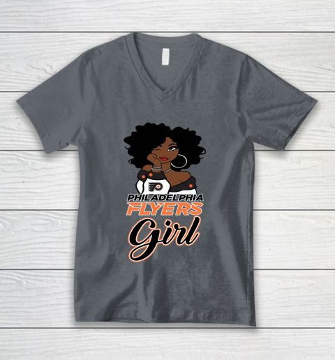 Philadelphia Flyers Girl NHL V-Neck T-Shirt 5