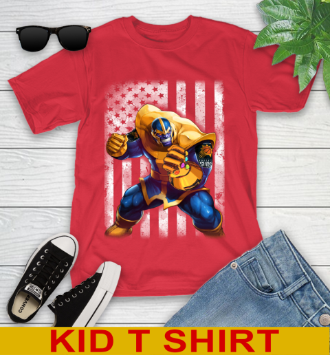 NBA Basketball Phoenix Suns Thanos Marvel American Flag Shirt Youth T-Shirt 11
