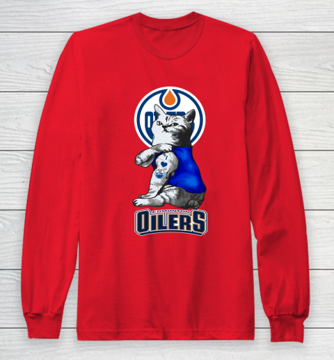 NHL My Cat Loves Edmonton Oilers Hockey Long Sleeve T-Shirt 7