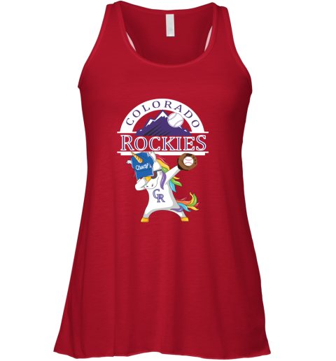 Hip Hop Dabbing Unicorn Flippin Love Colorado Rockies Racerback Tank