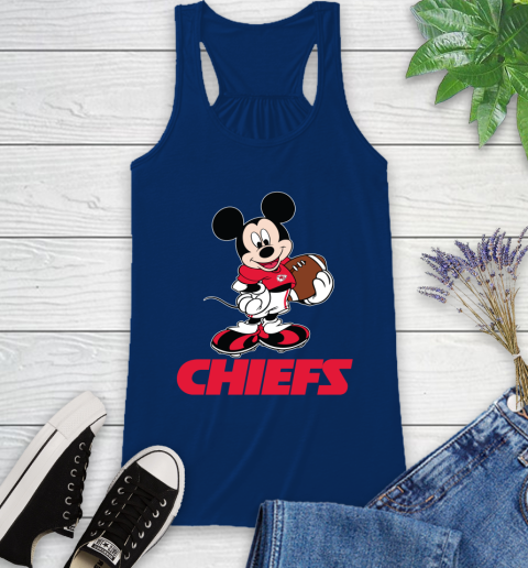 NFL Football Kansas City Chiefs Cheerful Mickey Mouse Shirt Racerback Tank 8