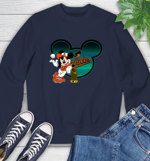MLB Baltimore Orioles The Commissioner's Trophy Mickey Mouse Disney Sweatshirt 3