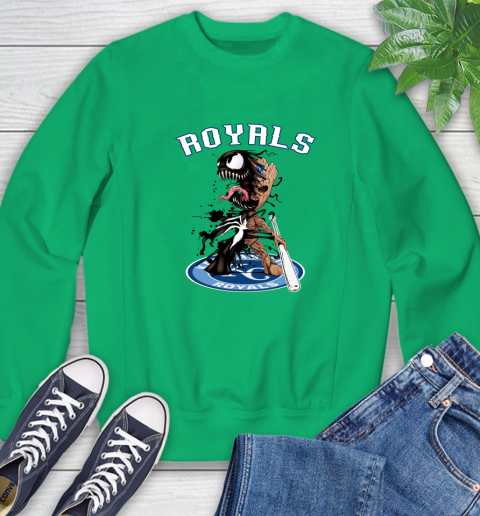 MLB Kansas City Royals Baseball Venom Groot Guardians Of The Galaxy Sweatshirt 6