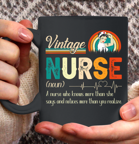 Nurse Shirt Vintage Nurse Definition Funny Retro Nursing Gifts Men Women T Shirt Ceramic Mug 15oz