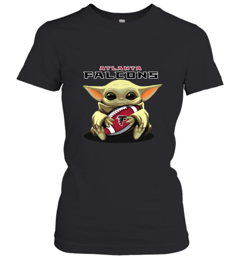 Baby Yoda Loves The Atlanta Falcons Star Wars NFL Women's T-Shirt