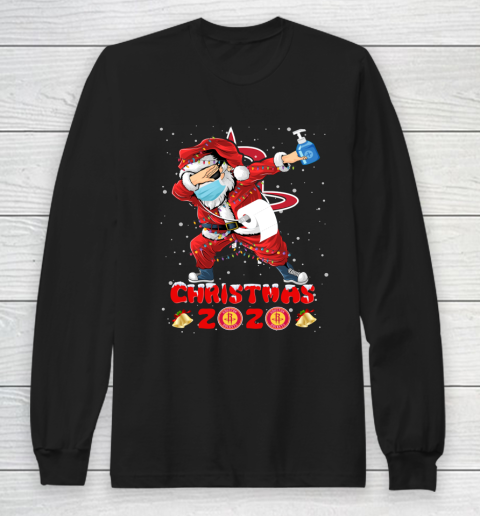 Houston Rockets Funny Santa Claus Dabbing Christmas 2020 NBA Long Sleeve T-Shirt