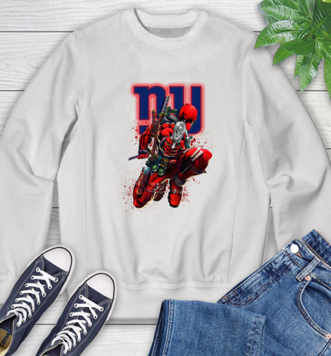 NFL Deadpool Marvel Comics Sports Football New York Giants Sweatshirt