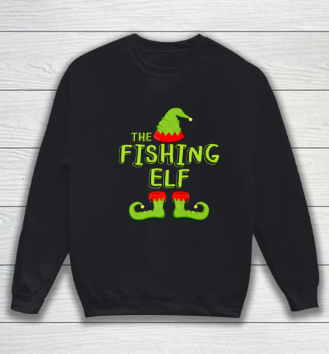 The Fishing Elf T Shirt Matching Group Christmas Costume Sweatshirt