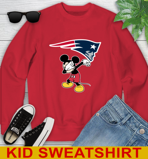 New England Patriots NFL Football Dabbing Mickey Disney Sports Youth Sweatshirt 8
