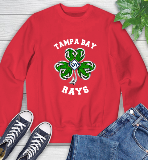 MLB Tampa Bay Rays Three Leaf Clover St Patrick's Day Baseball Sports Sweatshirt 10