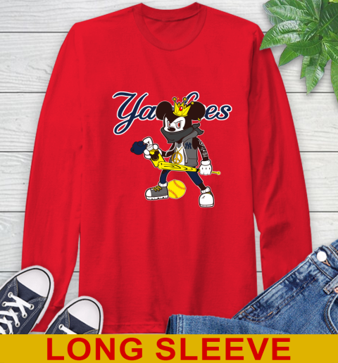 New York Yankees MLB Baseball Mickey Peace Sign Sports Long Sleeve T-Shirt 10