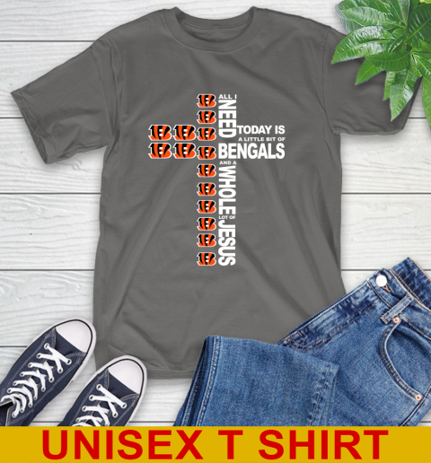 NFL All I Need Today Is A Little Bit Of Cincinnati Bengals Cross Shirt T-Shirt 10
