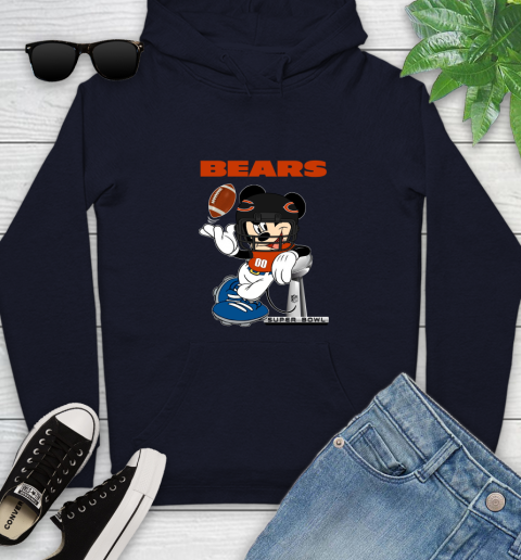 NFL Chicago Bears Mickey Mouse Disney Super Bowl Football T Shirt Youth Hoodie 4