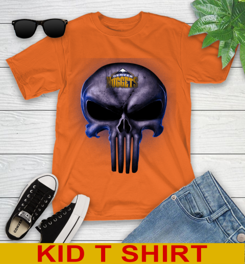 Denver Nuggets NBA Basketball Punisher Skull Sports Youth T-Shirt 8