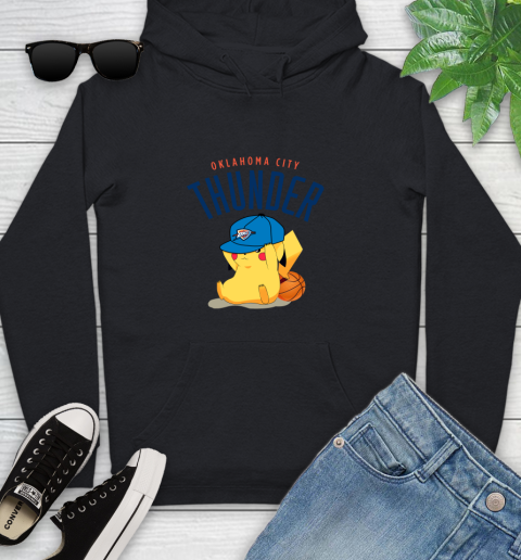 NBA Pikachu Basketball Sports Oklahoma City Thunder Youth Hoodie 2