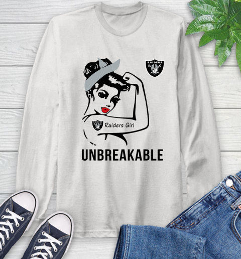 NFL Oakland Raiders Girl Unbreakable Football Sports Long Sleeve T-Shirt