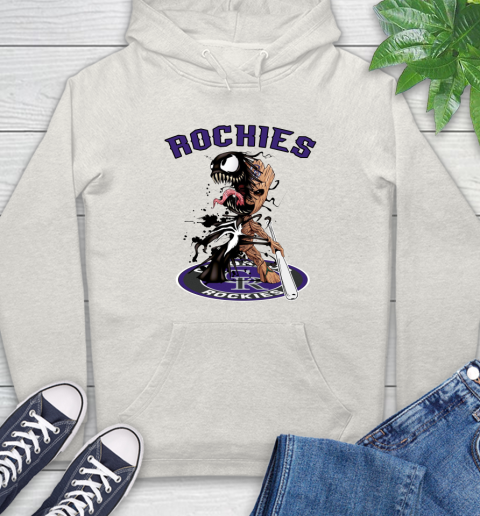 MLB Colorado Rockies Baseball Venom Groot Guardians Of The Galaxy Hoodie 12