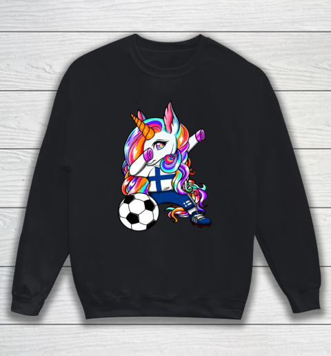 Dabbing Unicorn Finland Soccer Fans Jersey Finnish Football Sweatshirt