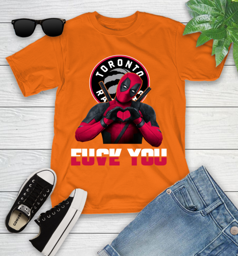 NBA Toronto Raptors Deadpool Love You Fuck You Basketball Sports Youth T-Shirt 9