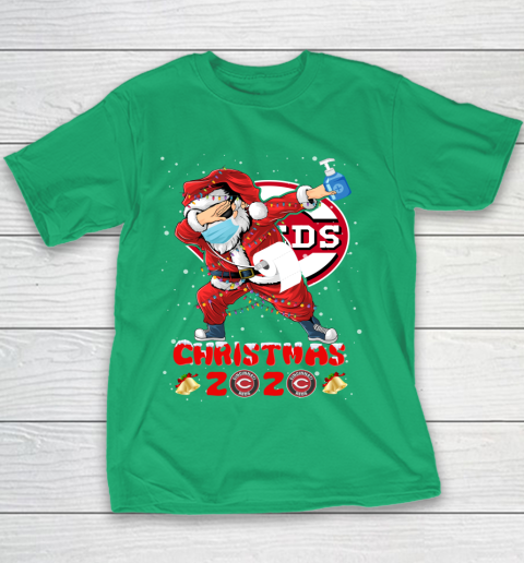 Cincinnati Reds Funny Santa Claus Dabbing Christmas 2020 MLB Youth T-Shirt 3