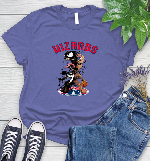 NBA Washington Wizards Basketball Venom Groot Guardians Of The Galaxy Women's T-Shirt 11