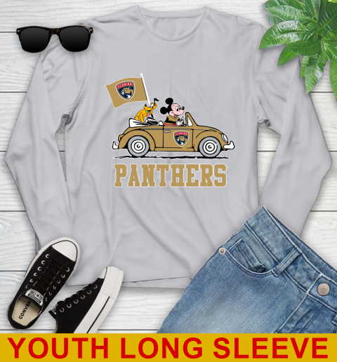 NHL Hockey Florida Panthers Pluto Mickey Driving Disney Shirt Youth Long Sleeve 6