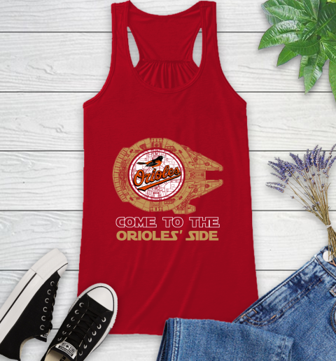 MLB Come To The Baltimore Orioles Side Star Wars Baseball Sports Racerback Tank 5