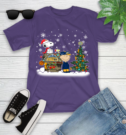 Denver Nuggets NBA Basketball Christmas The Peanuts Movie Snoopy Championship Youth T-Shirt 3