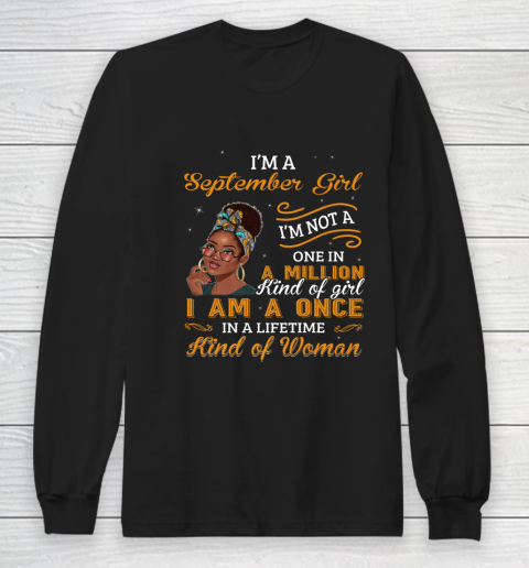 Black Women Virgo Libra Birthday Gifts I'm A September Girl Long Sleeve T-Shirt