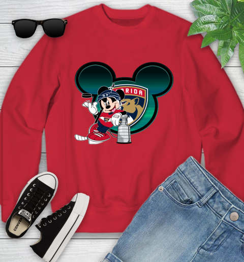 NHL Florida Panthers Stanley Cup Mickey Mouse Disney Hockey T Shirt Youth Sweatshirt 9