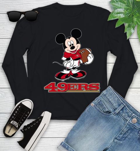 NFL Football San Francisco 49ers Cheerful Mickey Mouse Shirt Youth Long Sleeve