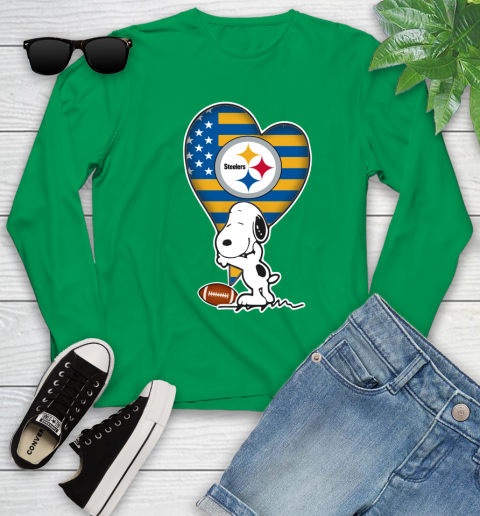 Pittsburgh Steelers NFL Football The Peanuts Movie Adorable Snoopy Youth Long Sleeve 6