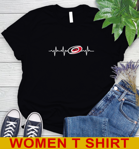 Carolina Hurricanes NHL Hockey Heart Beat Shirt Women's T-Shirt
