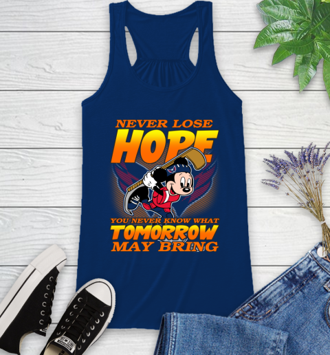 Washington Capitals NHL Hockey ootball Mickey Disney Never Lose Hope Racerback Tank 8